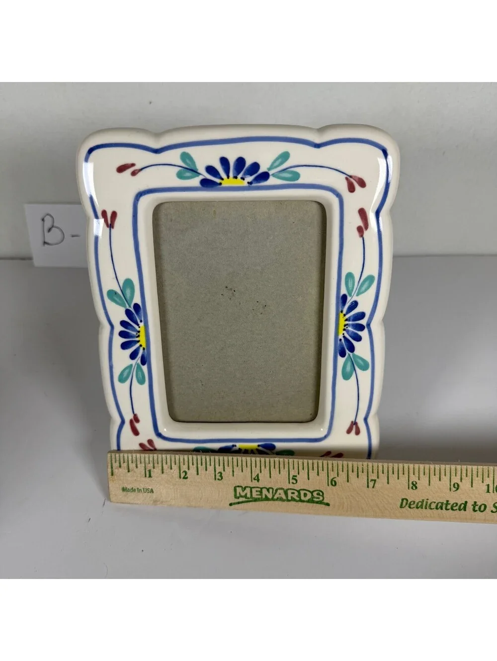 Hand-Painted Ceramic Floral Picture Frame B-15 Tabletop Decor